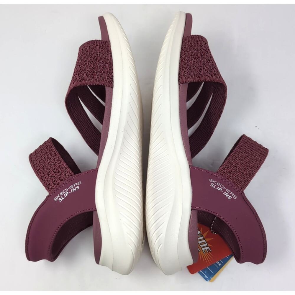 Skechers Hands Free Slip-ins Sandals Womans 8 W Purple Knit‎ Ultra-Flex 3.0 NEW - Picture 6 of 11